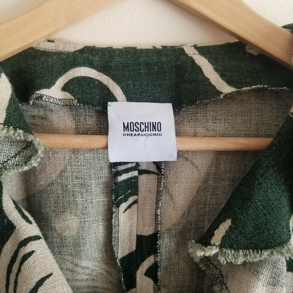 MOSCHINO CHEAP AND CHIC Vintage Floral Linen Button Front Blazer - Picture 9 of 10